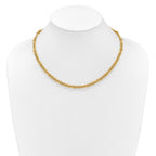14K Polished and Textured Fancy Link with .5in ext. Necklace