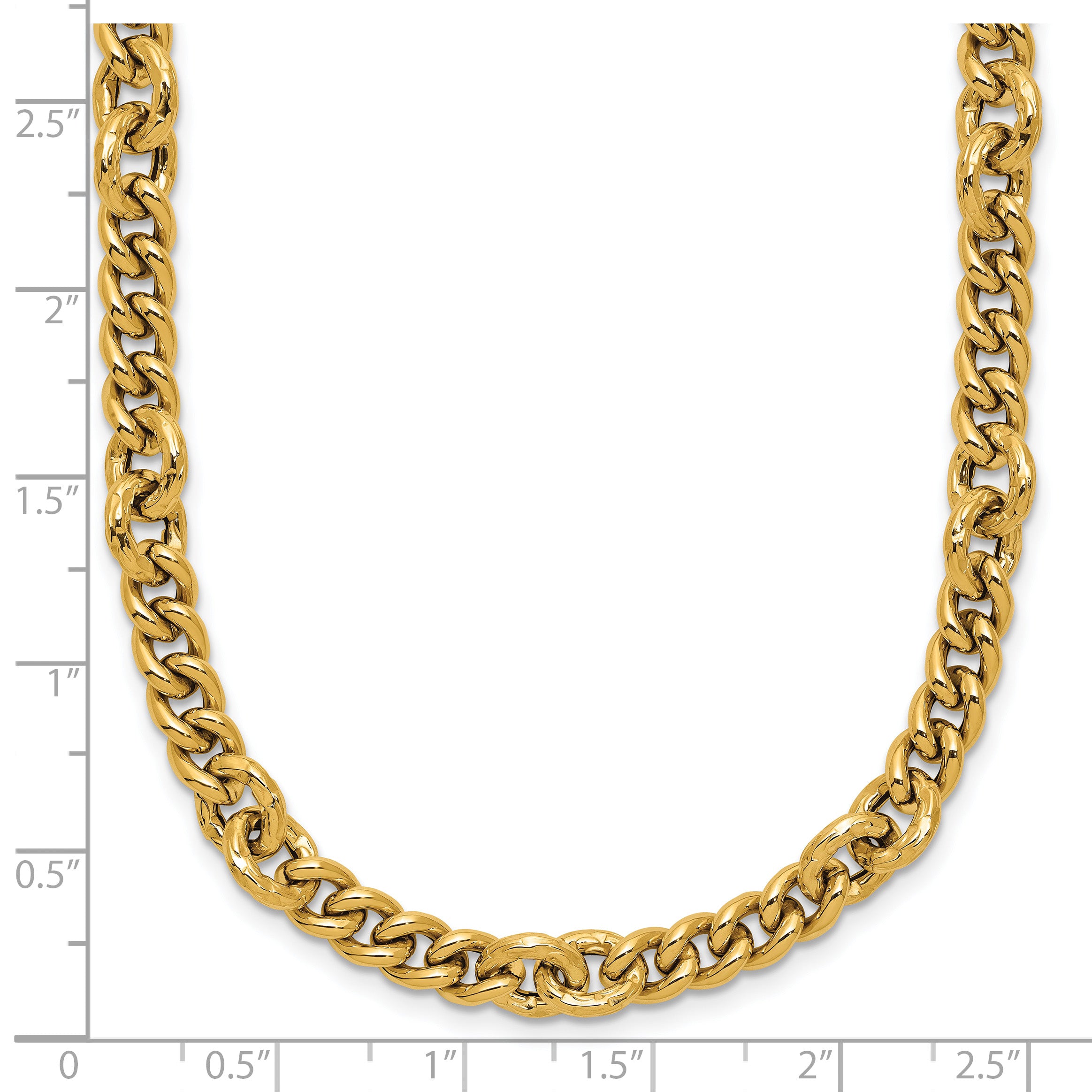 14K Polished and Textured Fancy Link with .5in ext. Necklace