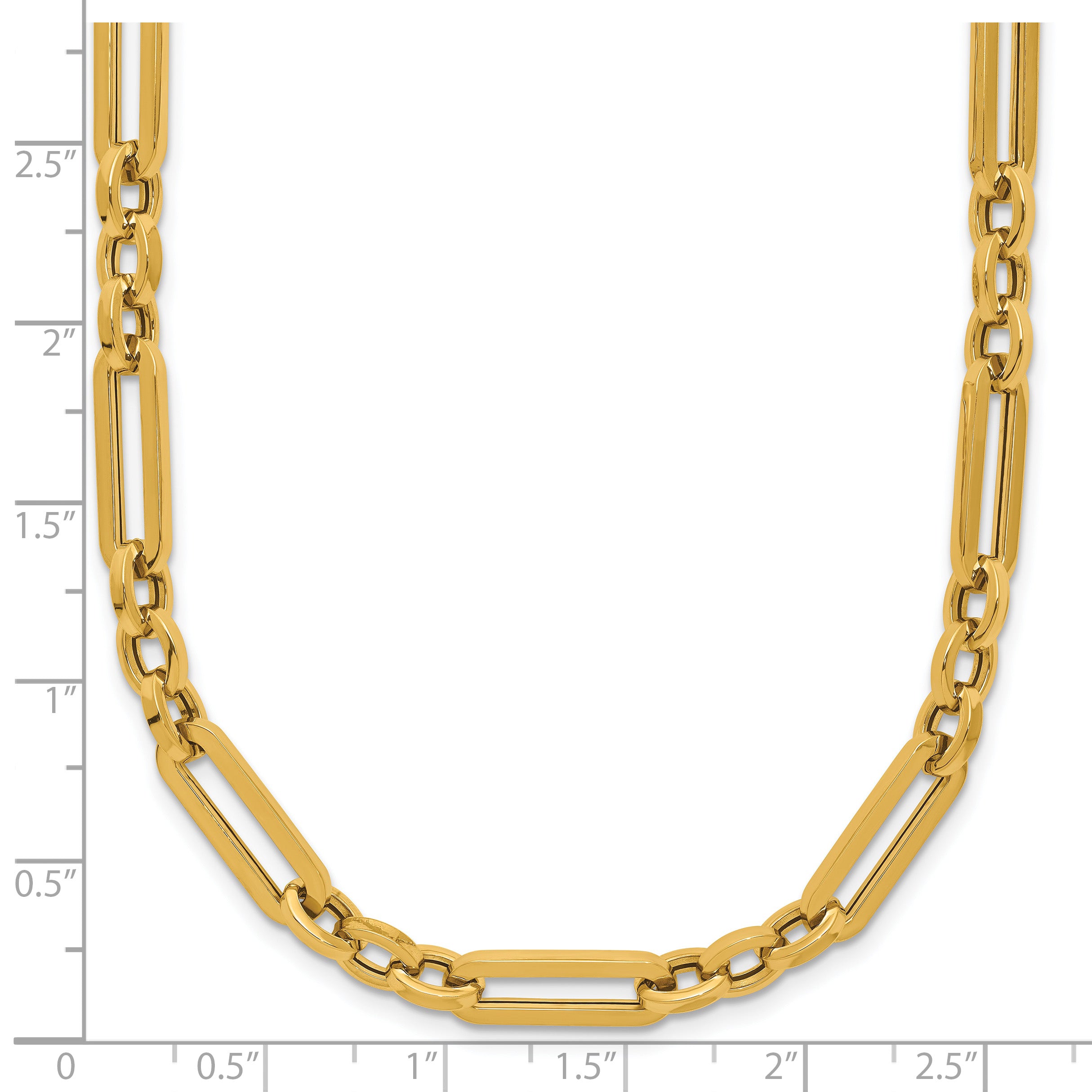 14K Polished Fancy Paperclip Link Necklace