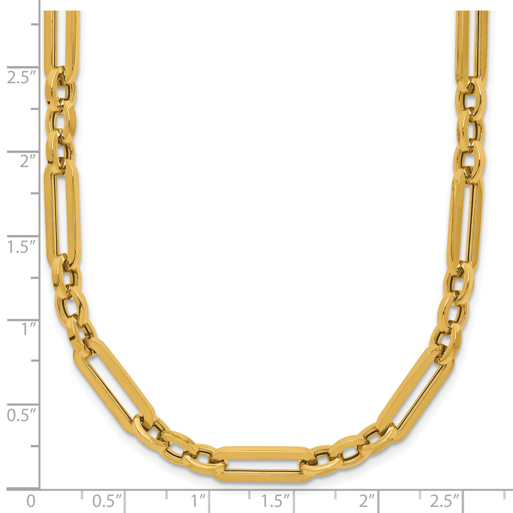 14K Polished Fancy Paperclip Link Necklace