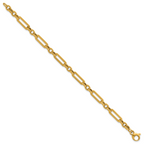 14K Polished Fancy Paperclip Link Bracelet