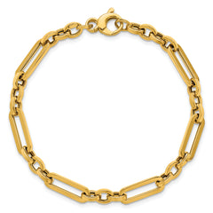 14K Polished Fancy Paperclip Link Bracelet