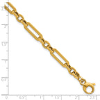 14K Polished Fancy Paperclip Link Bracelet