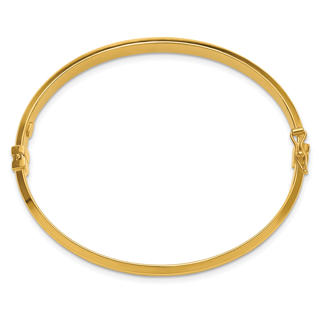 14K Polished Hinged Bangle