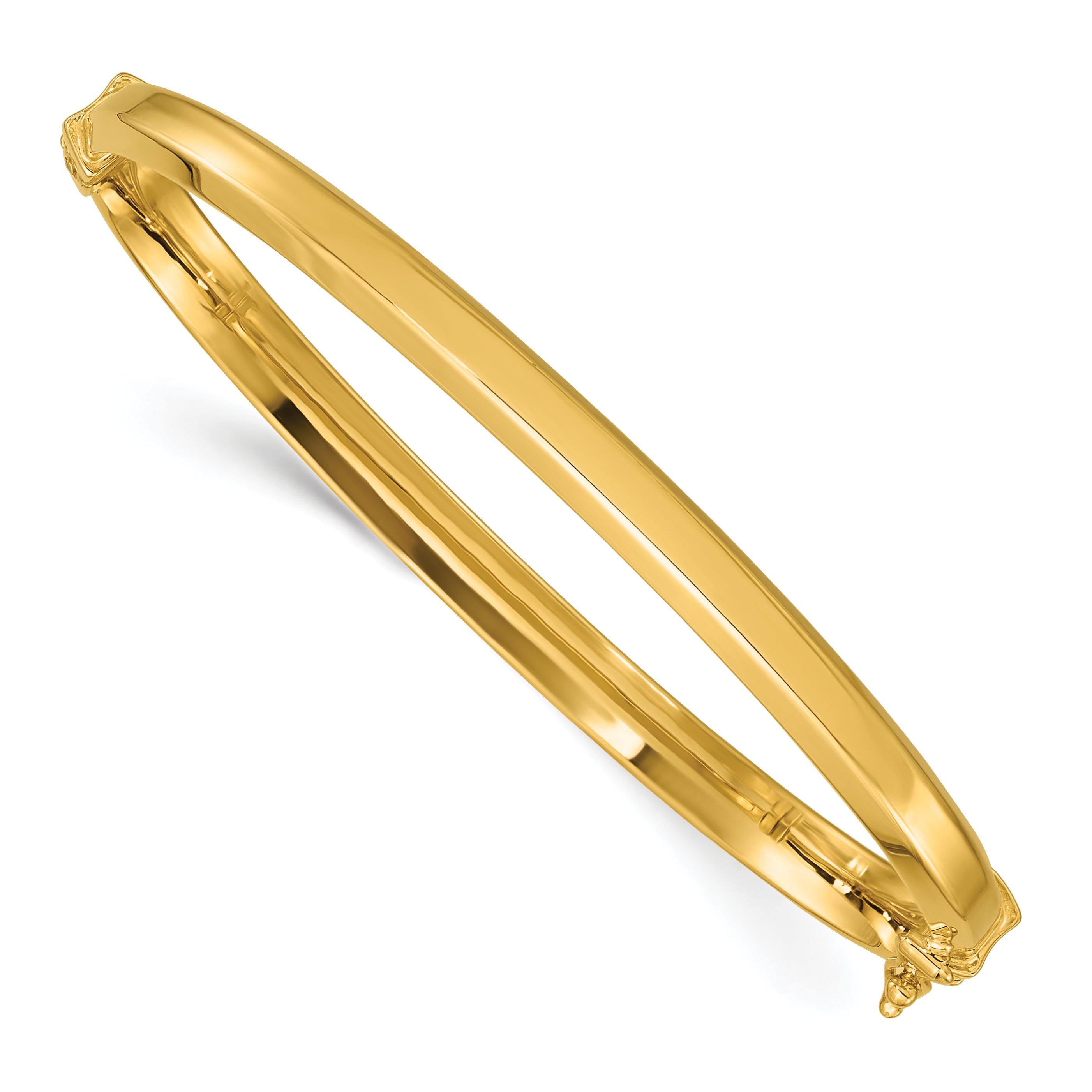 14K Polished Hinged Bangle