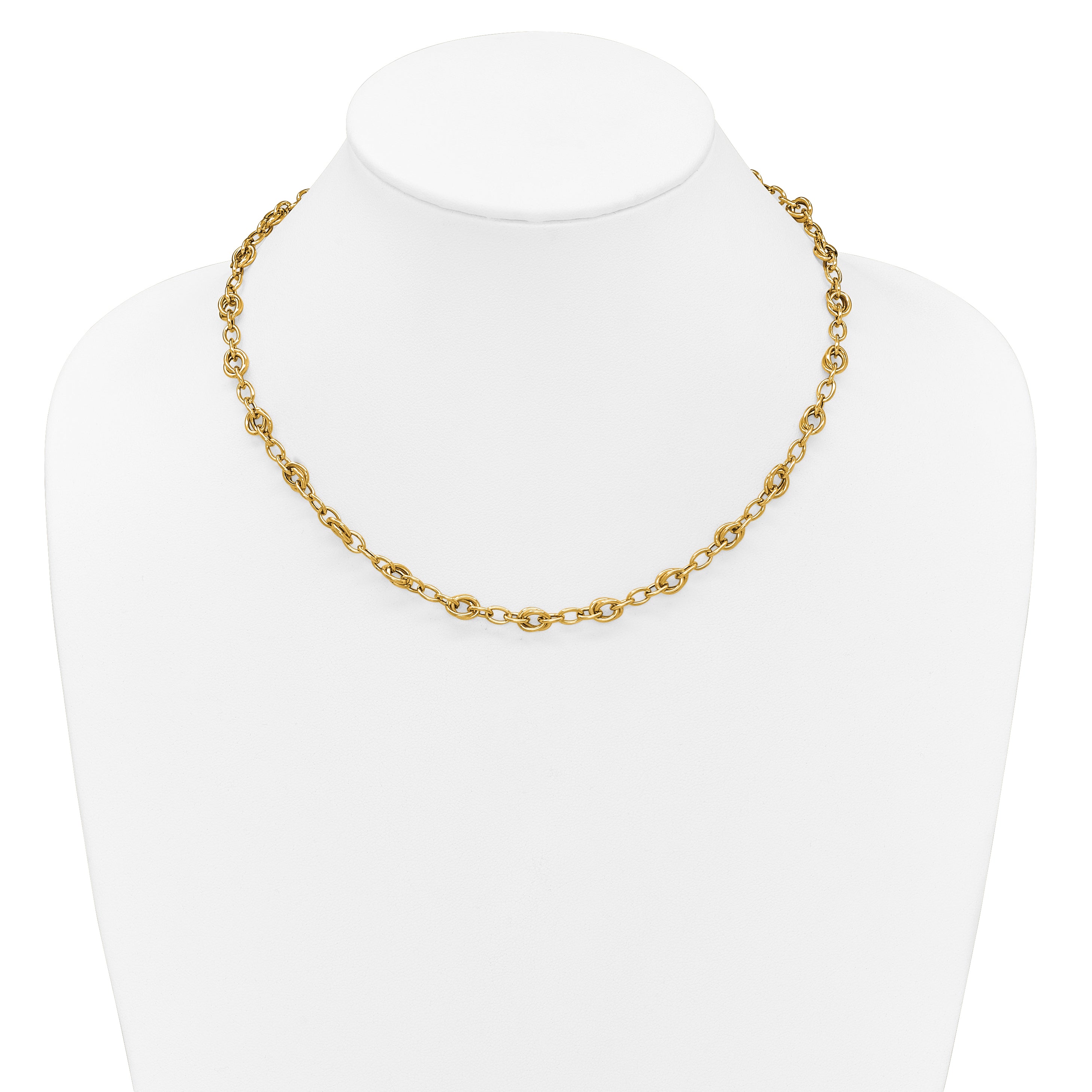 14K Polished Fancy Link Necklace