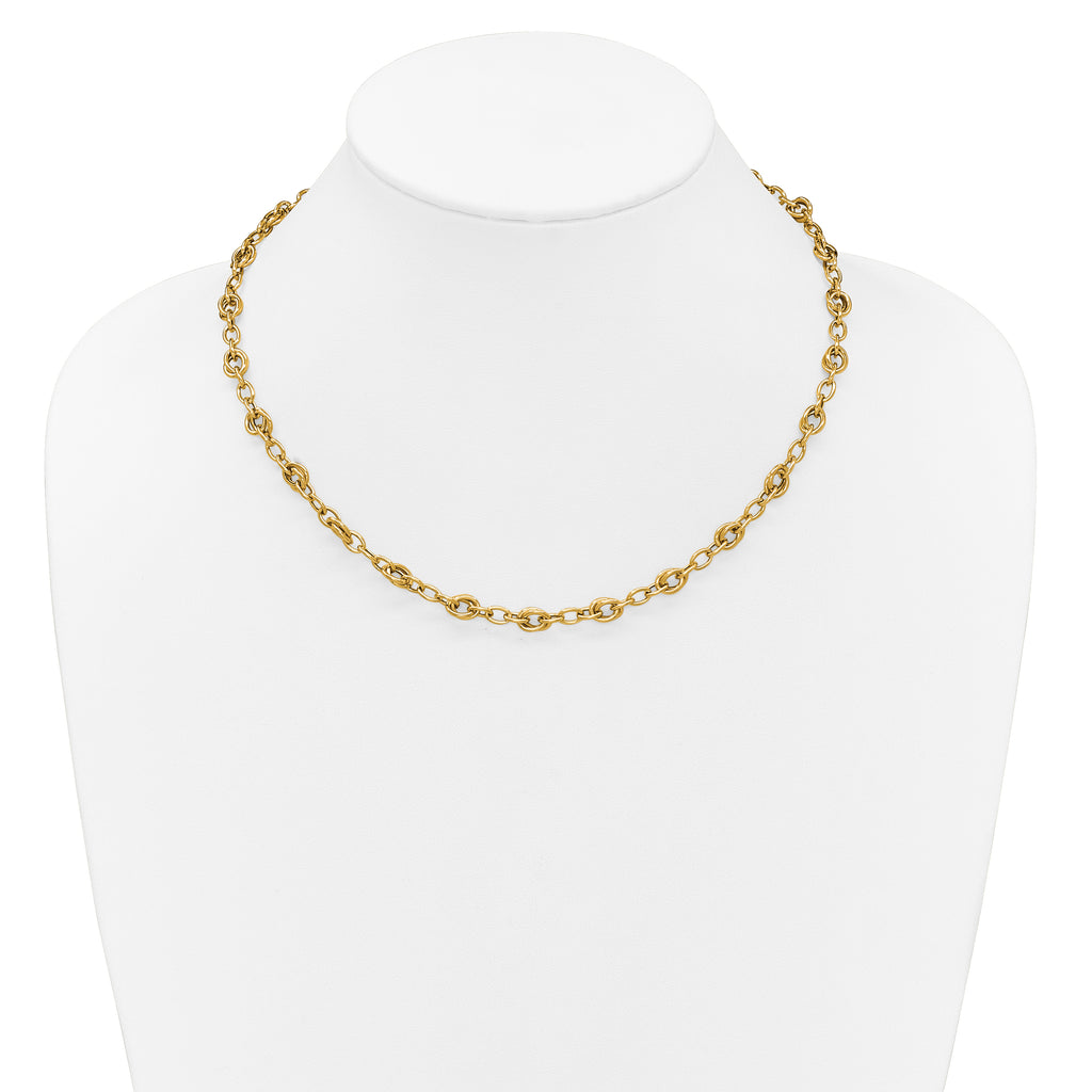 14K Polished Fancy Link Necklace