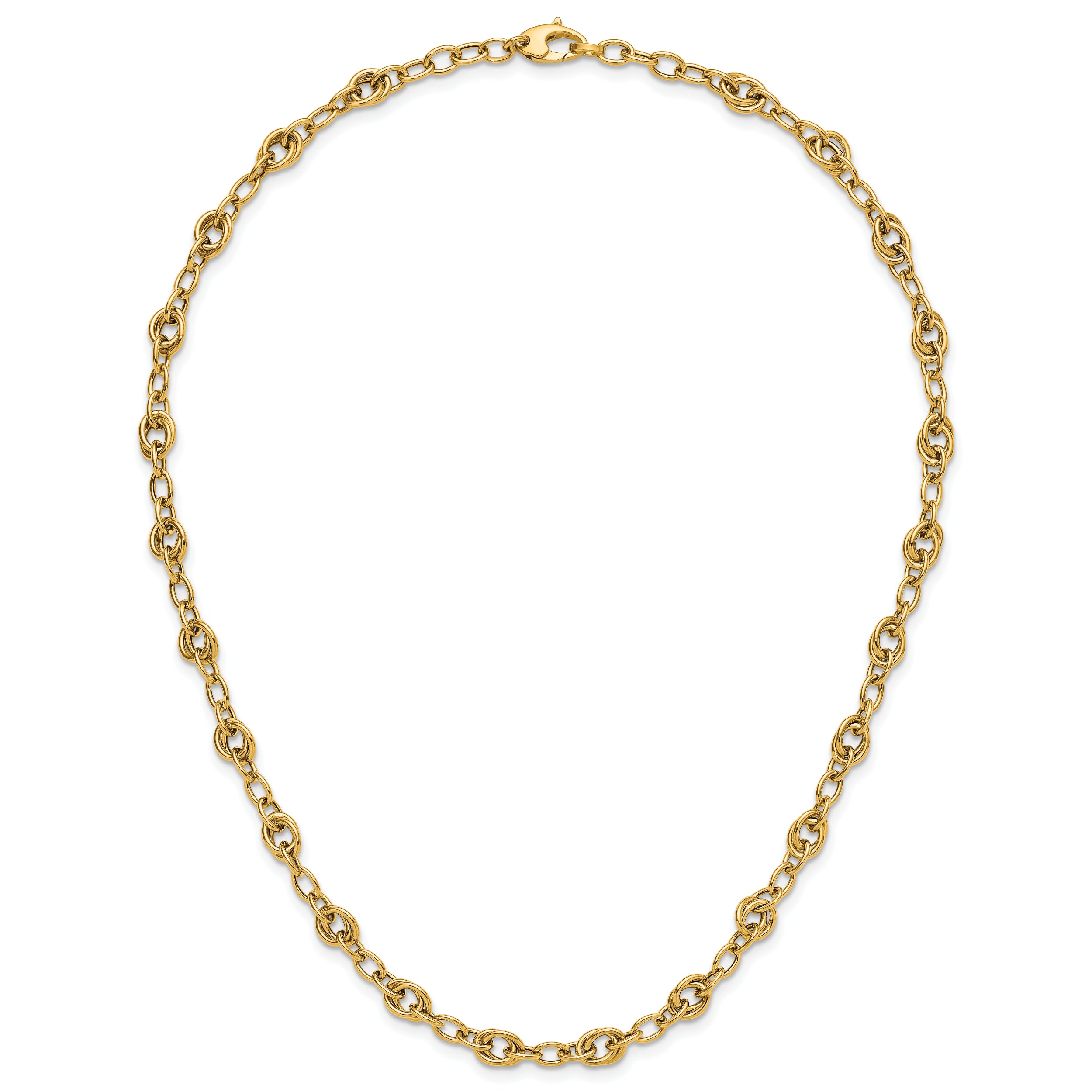 14K Polished Fancy Link Necklace