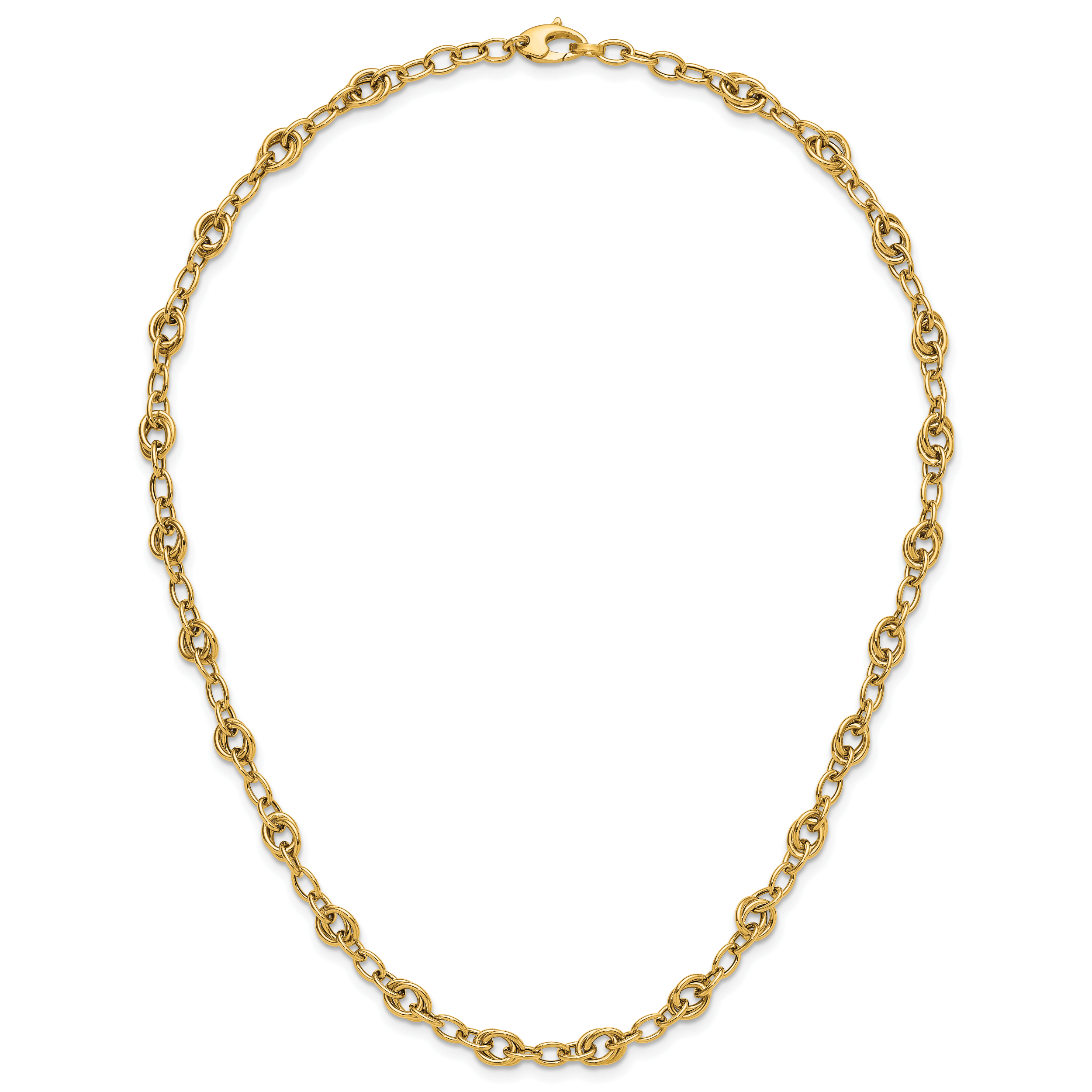 14K Polished Fancy Link Necklace