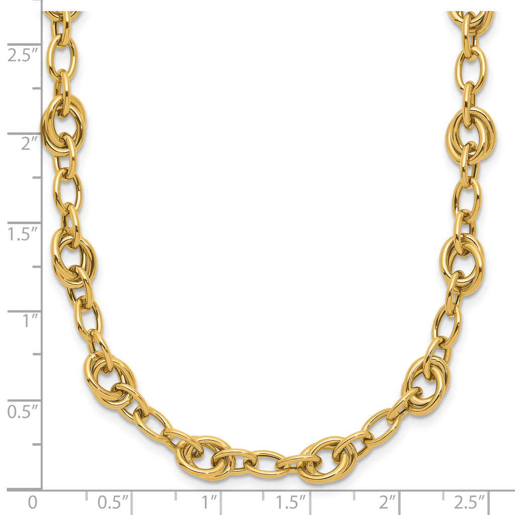 14K Polished Fancy Link Necklace