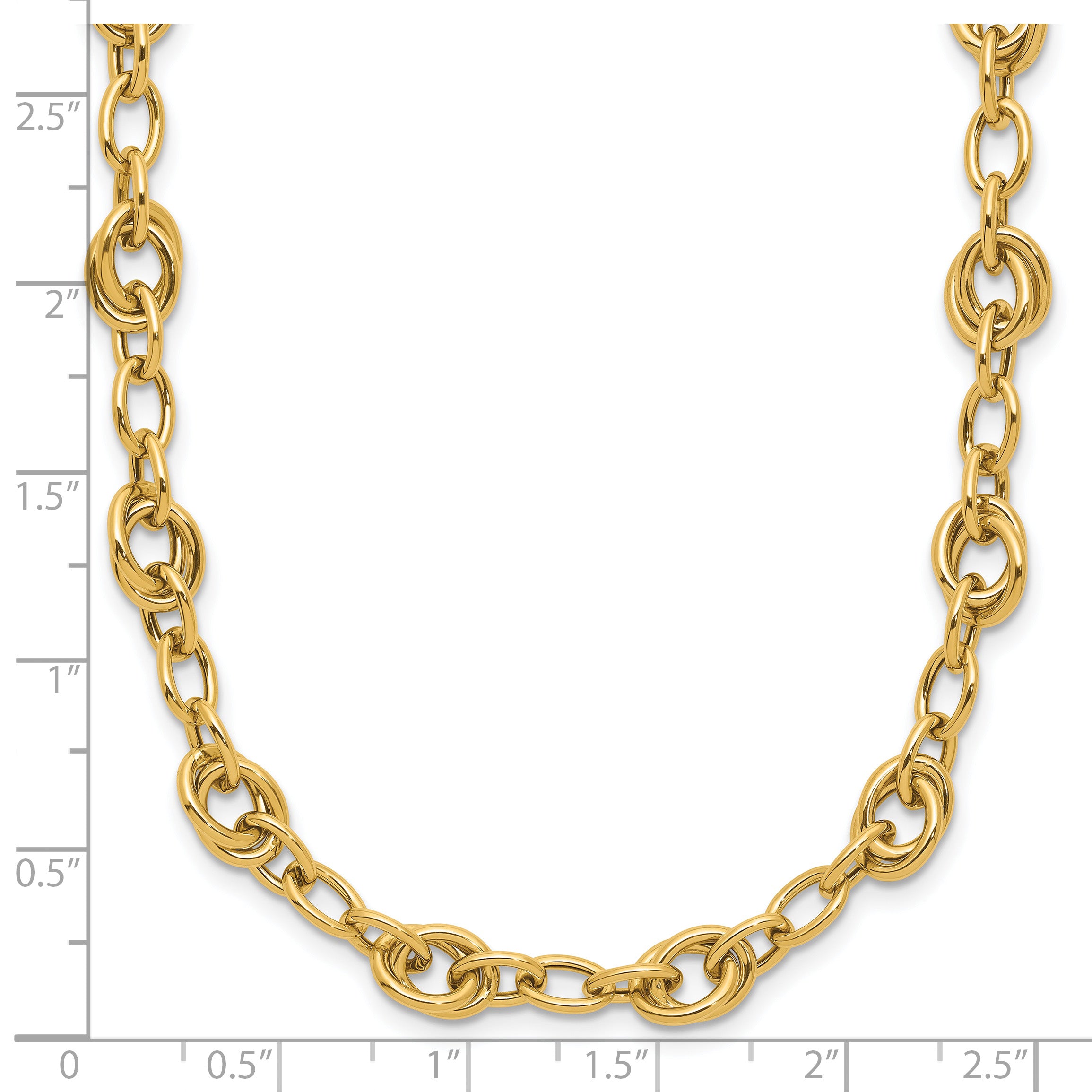 14K Polished Fancy Link Necklace