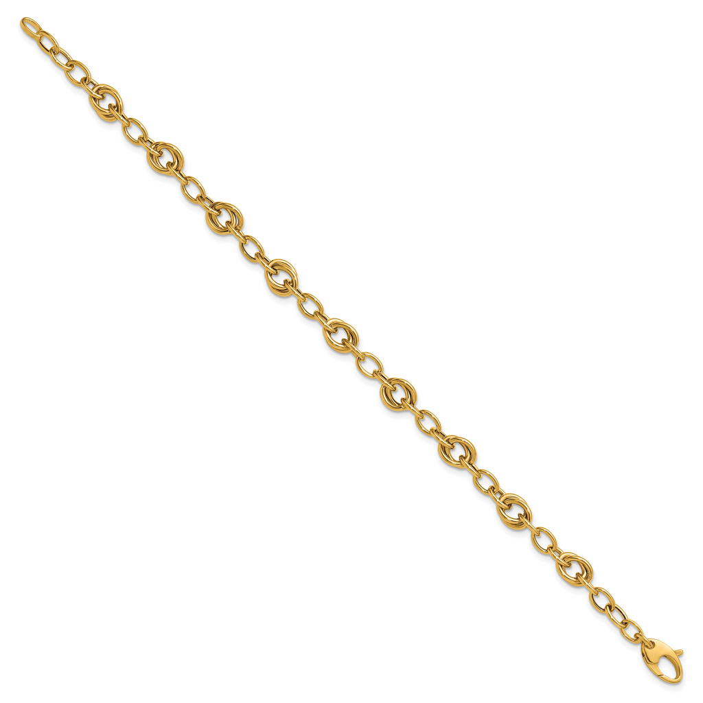 14K Polished Fancy Link Bracelet