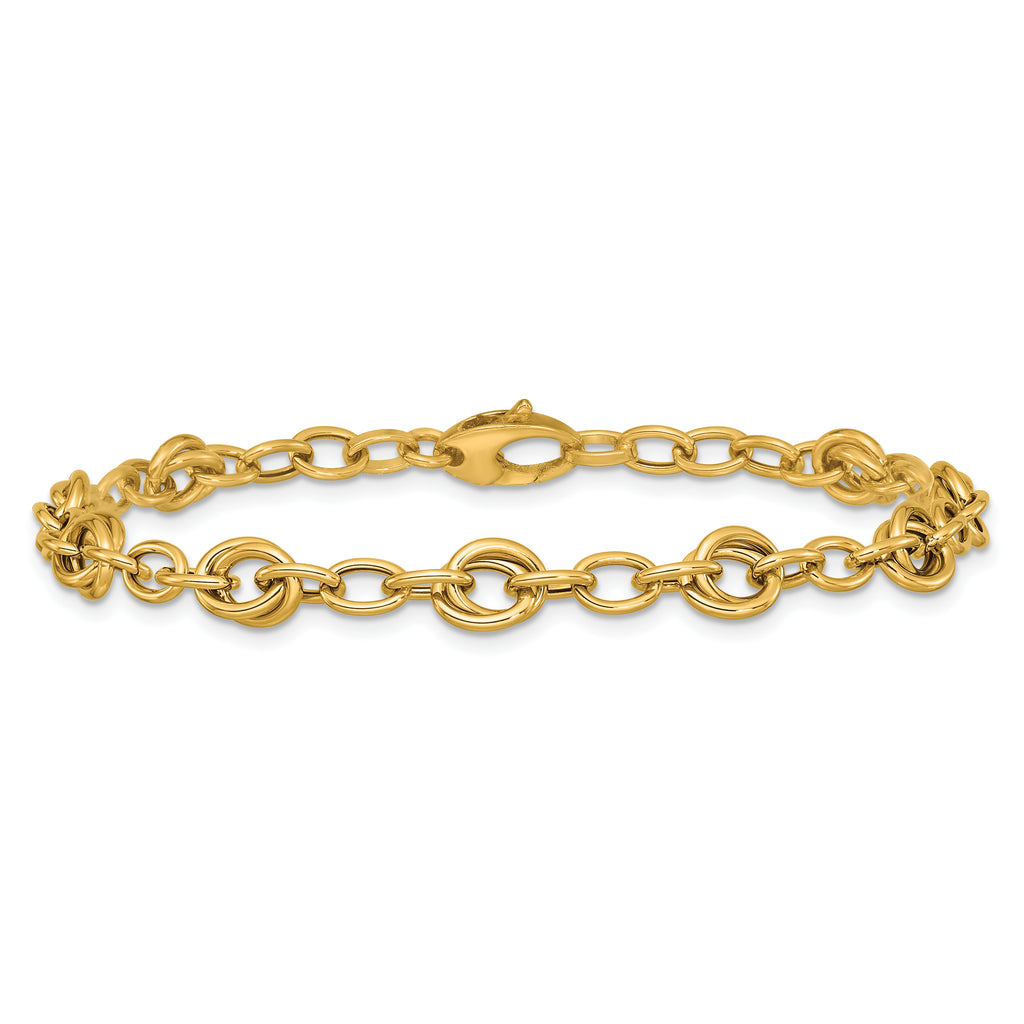 14K Polished Fancy Link Bracelet