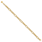 14K Polished and Twisted Fancy Link w/.5in ext. Bracelet