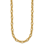 14K Polished and Textured Fancy Link Necklace