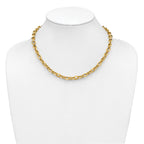14K Polished and Textured Fancy Link Necklace