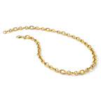14K Polished and Textured Fancy Link Necklace