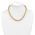 14K Polished and Textured Fancy Twisted Link Necklace