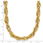 14K Polished and Textured Fancy Twisted Link Necklace