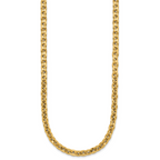 14K Polished Fancy Round Link Necklace