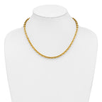 14K Polished Fancy Round Link Necklace