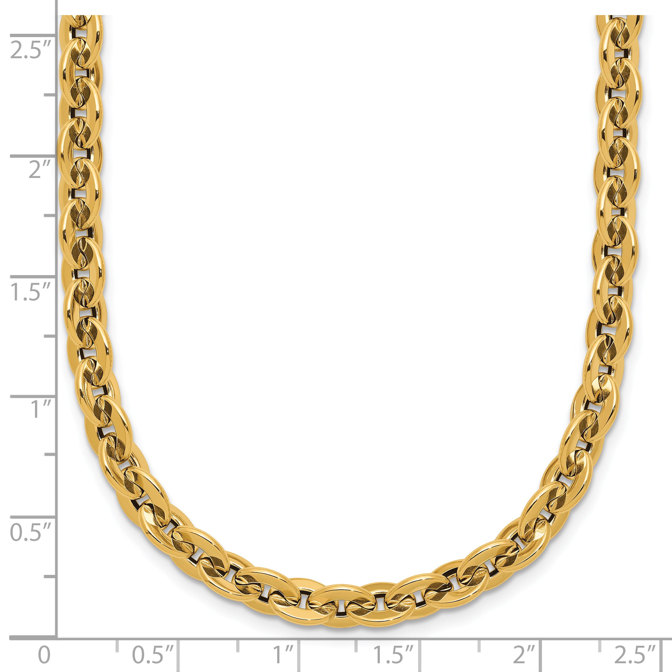 14K Polished Fancy Round Link Necklace