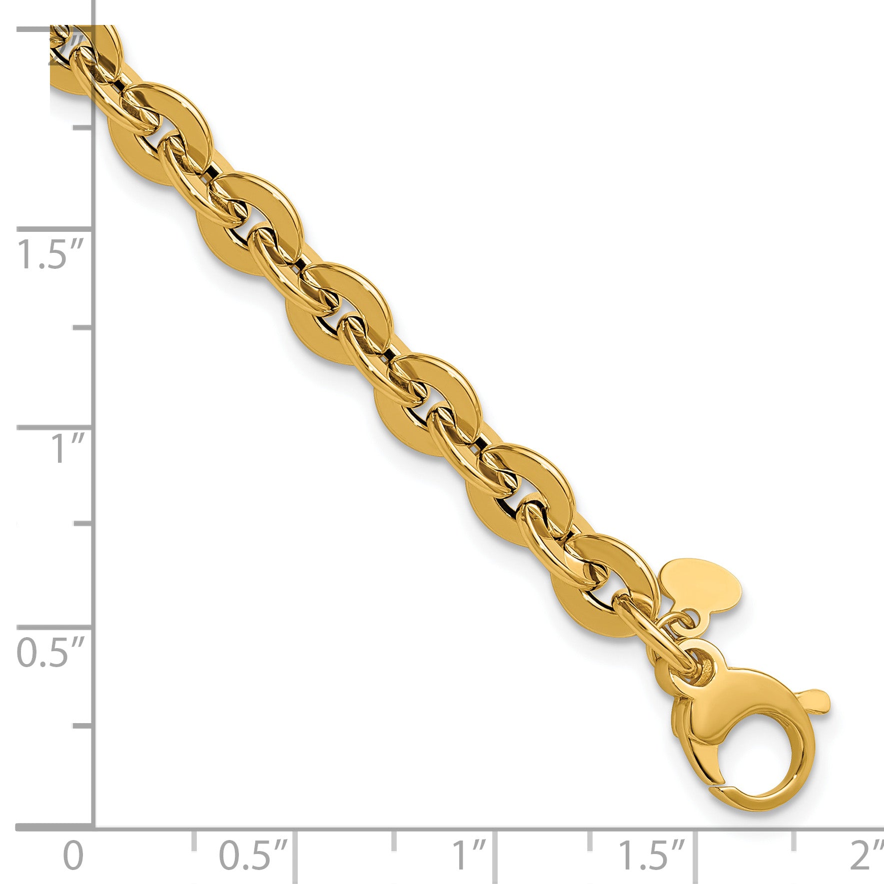 14K Polished Fancy Round Link Bracelet