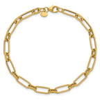 14K Polished Textured Fancy Link Bracelet