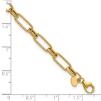 14K Polished Textured Fancy Link Bracelet