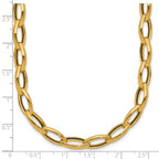 14K Polished Fancy Oval Link Necklace
