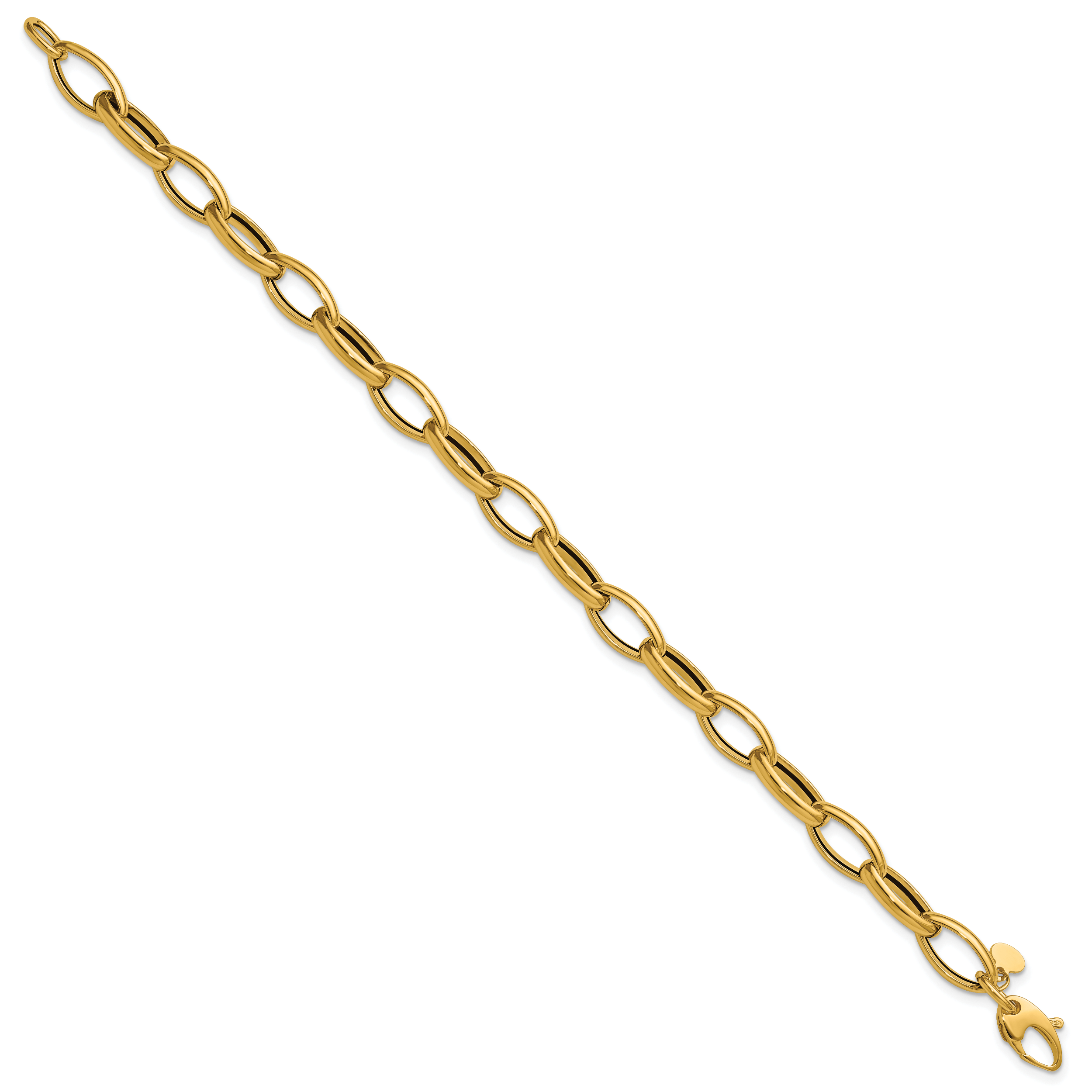 14K Polished Fancy Oval Link Bracelet Secondary image