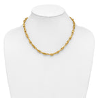 Leslie's14K Polished and Textured Twisted Link Necklace