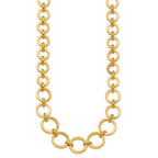 14K Polished Graduated Circle Link Necklace