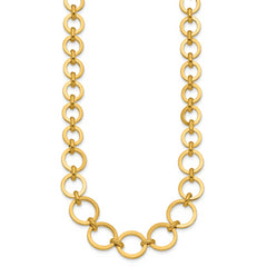 14K Polished Graduated Circle Link Necklace