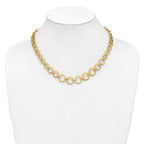 14K Polished Graduated Circle Link Necklace
