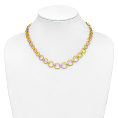 14K Polished Graduated Circle Link Necklace