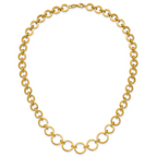 14K Polished Graduated Circle Link Necklace