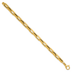 14K Polished Fancy Rectangular Link Bracelet