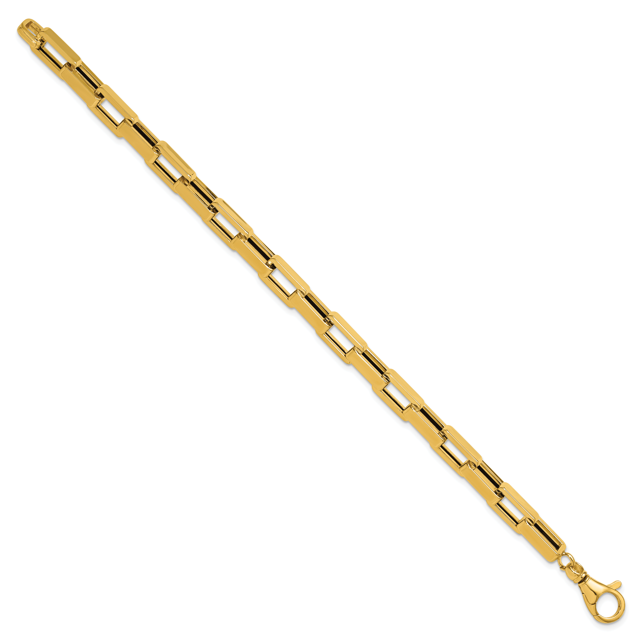 14K Polished Fancy Rectangular Link Bracelet