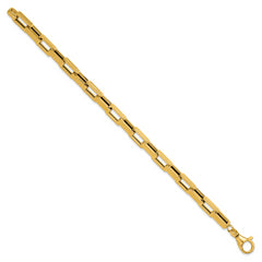 14K Polished Fancy Rectangular Link Bracelet