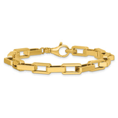 14K Polished Fancy Rectangular Link Bracelet