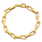 14K Polished Fancy Rectangular Link Bracelet