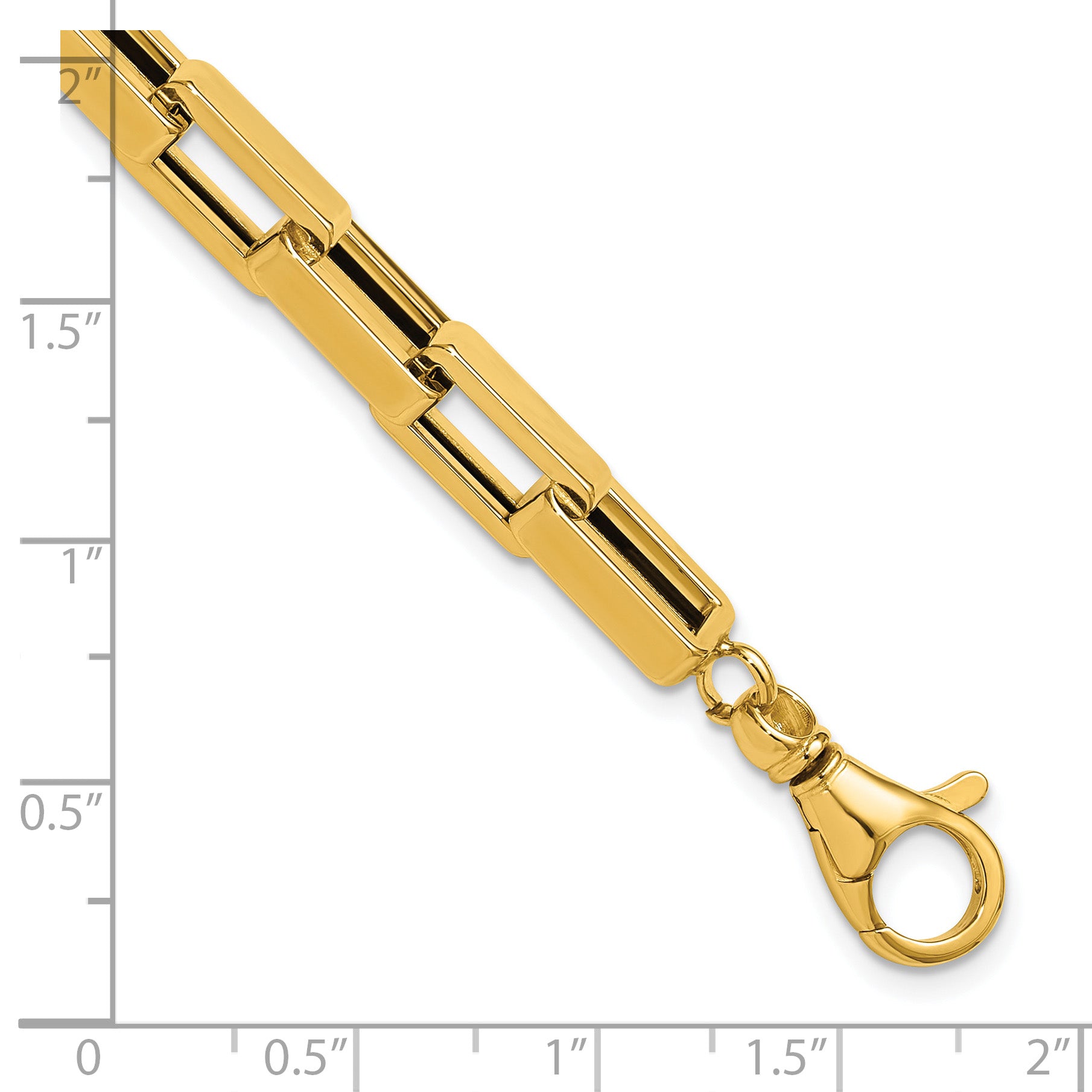 14K Polished Fancy Rectangular Link Bracelet