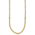 14K Polished CZ Fancy Paperclip Link Necklace