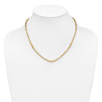 14K Polished CZ Fancy Paperclip Link Necklace