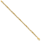 14K Polished CZ Fancy Paperclip Link Bracelet
