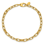 14K Polished CZ Fancy Paperclip Link Bracelet