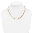 14K Polished Square Twisted Link Necklace