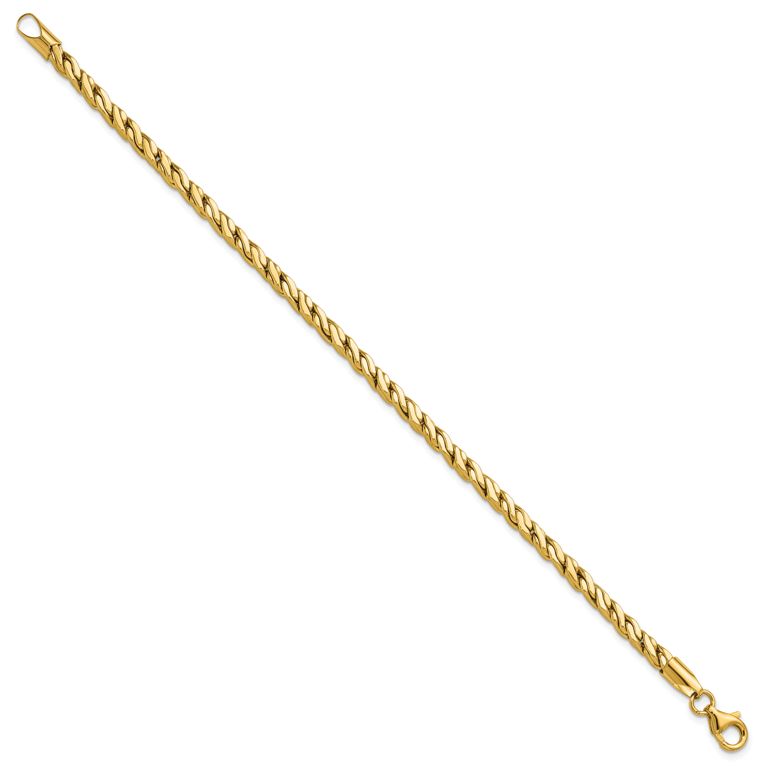 14K Polished Square Twisted Link Bracelet Secondary image