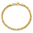 14K Polished Square Twisted Link Bracelet